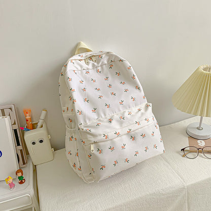 Fashion Girls College School Bags Casual Canvas Flowers Print Women Backpack Students Laptop Bookbag Female Travel Rucksack