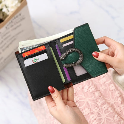 New Solid Color Small Wallet Women Short Korean Retro Folding Coin Wallet Handbags Women Bags Designer Wallets for Women