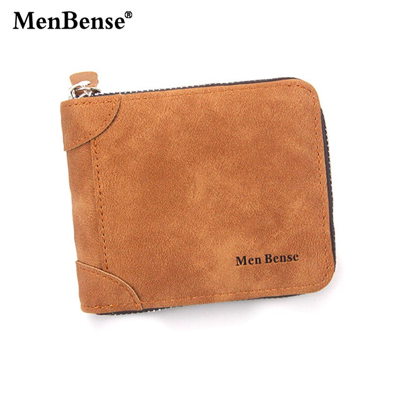 Short Men&#39;s Leather Wallet Brand Handy Purse Male Pocket Bag For Coin Money Leather Zipper Wallet Mini Card Holder Small Purse