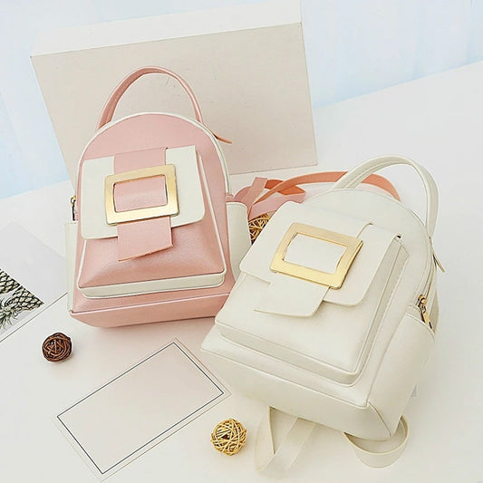 Mini Backpack Women PU Leather Cute White Black Backpack Teen Girls Fashion Bag Women