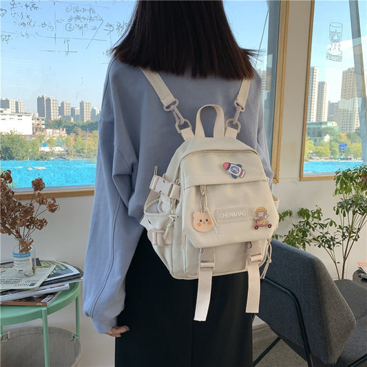 Small Square Bag High Capacity Waterproof Cute Nylon Fashion Casual New Simple Women&#39;s Backpack School Girl&#39;s Crossbody Bag