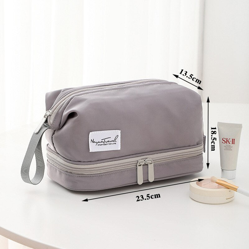 Travel Multifunction Women Cosmetic Bag Double-layer Toiletry Storage Organizer Waterproof Wash Pouch Make Up Cases Makeup Bags