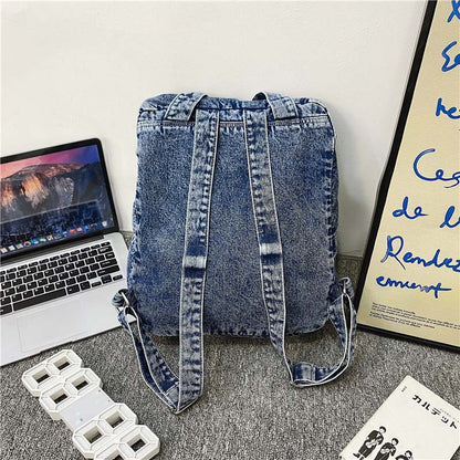 Fashion Denim Backpack Canvas Women Backpacks Large capacity Shoulder Bag For Teenager Student School Bag New Travel Rucksack