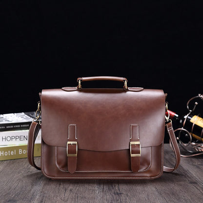 Brand Men Cambridge Bag High Quality Leather Shoulder Crossbody Bag Student Satchels Male Business Laptop Briefcase Handbag