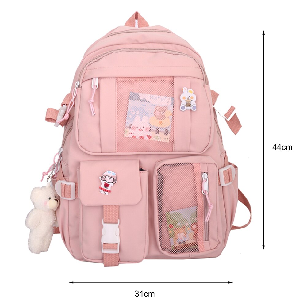 Women Nylon Backpack Casual Candy Color School Bags for Teenagers Girls Students Large Capacity Backpack Female Travel Rucksack