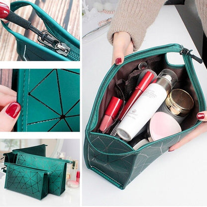 Fashion Women Travel Cosmetic Bag Multifunction Makeup Bags PU Leather Waterproof Portable Toiletries Organizer Make up Cases