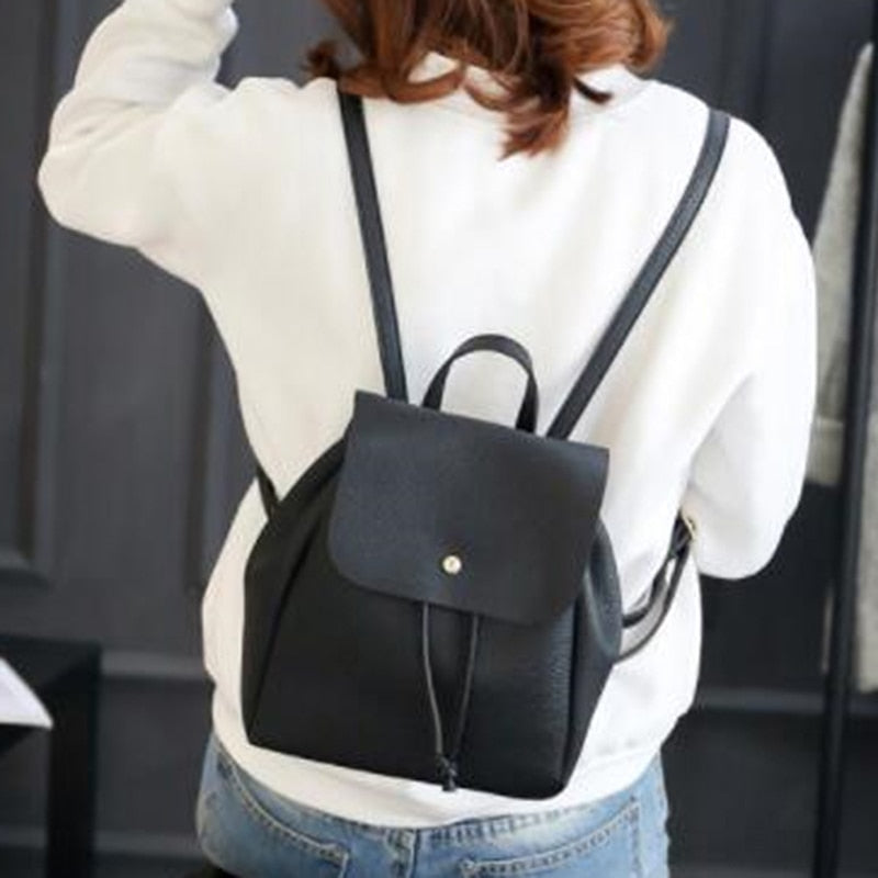 Fashion Lady Pu Leather Bag Women Backpack Hight Quality Vintage Backpacks Female Large Capacity Women&#39;s Shoulder Bags For Girls