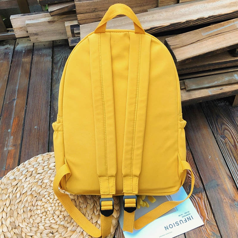 HOCODO New Waterproof Nylon Women Backpack Solid Color Casual Backpack For Teenagers Women Large Capacity Ladies Schoolbag