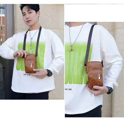 High Capacity Shoulder Male Fanny Pack Men Genuine Leather  Messenger Bags Men&#39;s Fashion Business Crossbody Bag Small Briefcase