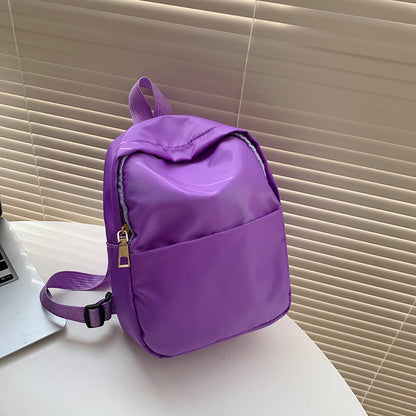 Women Fashion Backpack Casual Nylon Female School Bags for Teenager Girls Students Book Bags Solid Color Female Small Backpacks