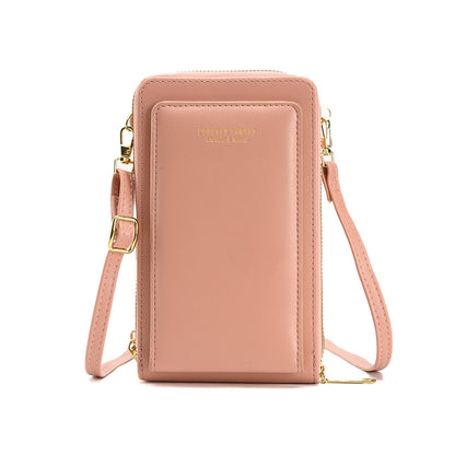 Women&#39;s Small Messenger Bag Screen Touchable Crossbody Mobile Phone Wallet Ladies Shoulder Coin Purse Card Holder For Female