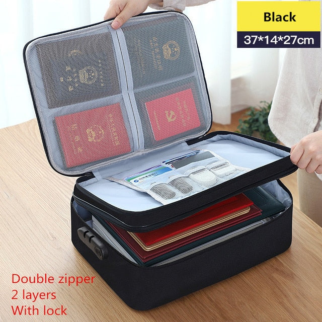 Travel Business Briefcase A4 Document Bag Waterproof Oxford Tote Men Women&#39;s Electronic Product Storage Pouch Office Organizer
