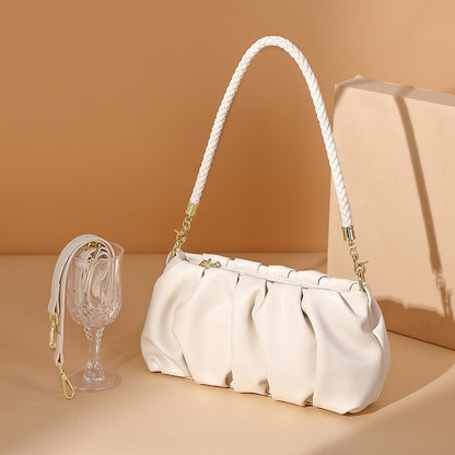 One-shoulder Underarm Bag New Trendy Niche Pleated Cloud Bag Hand-held Small Bag Women&#39;s Messenger Bag