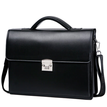 New Male Password Lock Briefcase Diagonal Package PU Leather Laptop Business Bag Men Shoulder Messenger Luxury Handbags Maleta