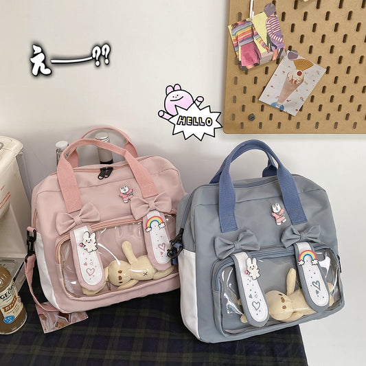 Kawaii Shoulder Backpack Korean Japanese Students Cartoon Cute Girl School Bag for Women Students Shopping Travel