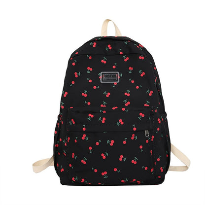 New Female Cute Cherry Floral Print Laptop College Backpack Lady Book Bag Women Kawaii Backpack Student Fashion Girl School Bags