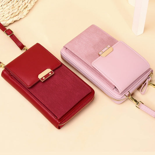 Women&#39;s Messenger Bag Mobile Phone Shoulder Wallet Small PU Leather Crossbody Hang Bags For Ladies Card Holder Coin Purse Female