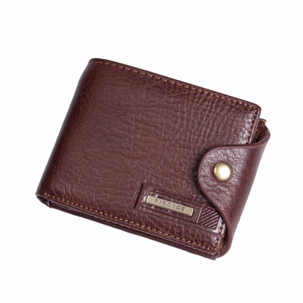 New Men's Small Wallet Vintage Multifunction Purse Coin Pocket Mini Brand Male PU Card Money Bag Mens Wallet Carteira Masculina