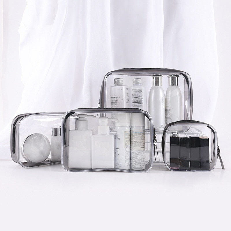 1PC Women Travel Clear Makeup Bag Organizer Transparent PVC Cosmetic Bags Beauty Toiletry Make Up Pouch Wash Storage Bags Pouch