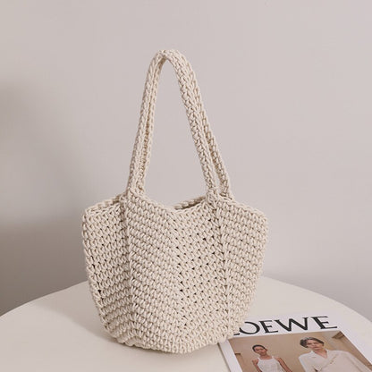 Women&#39;s Large Handbags Hollow Woven Knitted Designer Braid Bags Summer Fashion Female Shoulder Bags Beach Large Capacity Tote