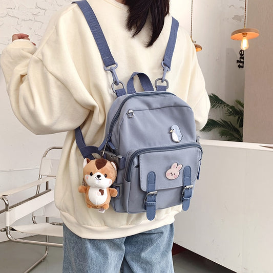 Fashion  Backpack Women Kawaii Shoulder Bag for Teenage Girls Multi-Function Small Bagpack Ladies Travle School Backpacks