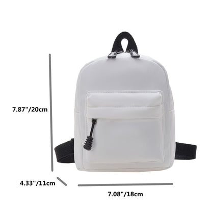 Mini Women Pure Nylon Zipper Backpack Solid Student School Shoulder Handbags for Student School Travel Backpacks