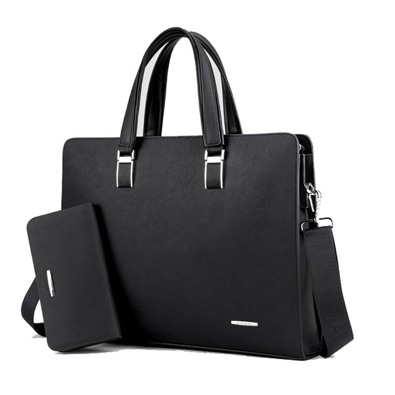 New Luxury Designer PU Leather Man Briefcase Men&#39;s Business Handbag 15.6 Inches Laptop Bag Fashion Male Briefcases Shoulder Bag