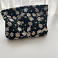 Corduroy Embroidery Cosmetic Bag Clutch Bag Large Makeup Organizer Bags Korean Cosmetic Pouch Women Cute Toiletry Beauty Case
