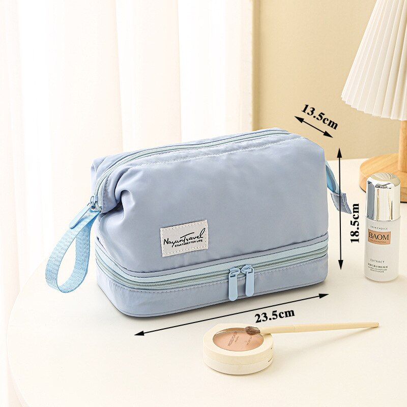 Travel Multifunction Women Cosmetic Bag Double-layer Toiletry Storage Organizer Waterproof Wash Pouch Make Up Cases Makeup Bags