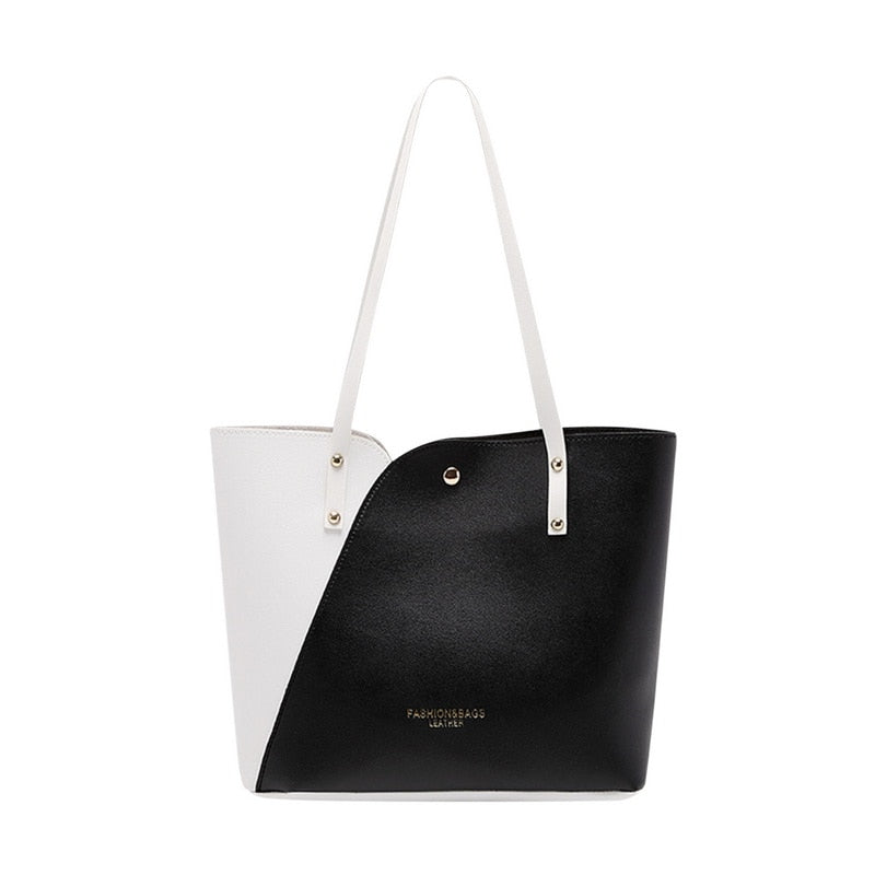 Large Pu Leather Tote Bag Women Big Capacity Shopping Handbag Simple Ladies Shoulder Bag Reusable Designer Handle Bags Hot Sale