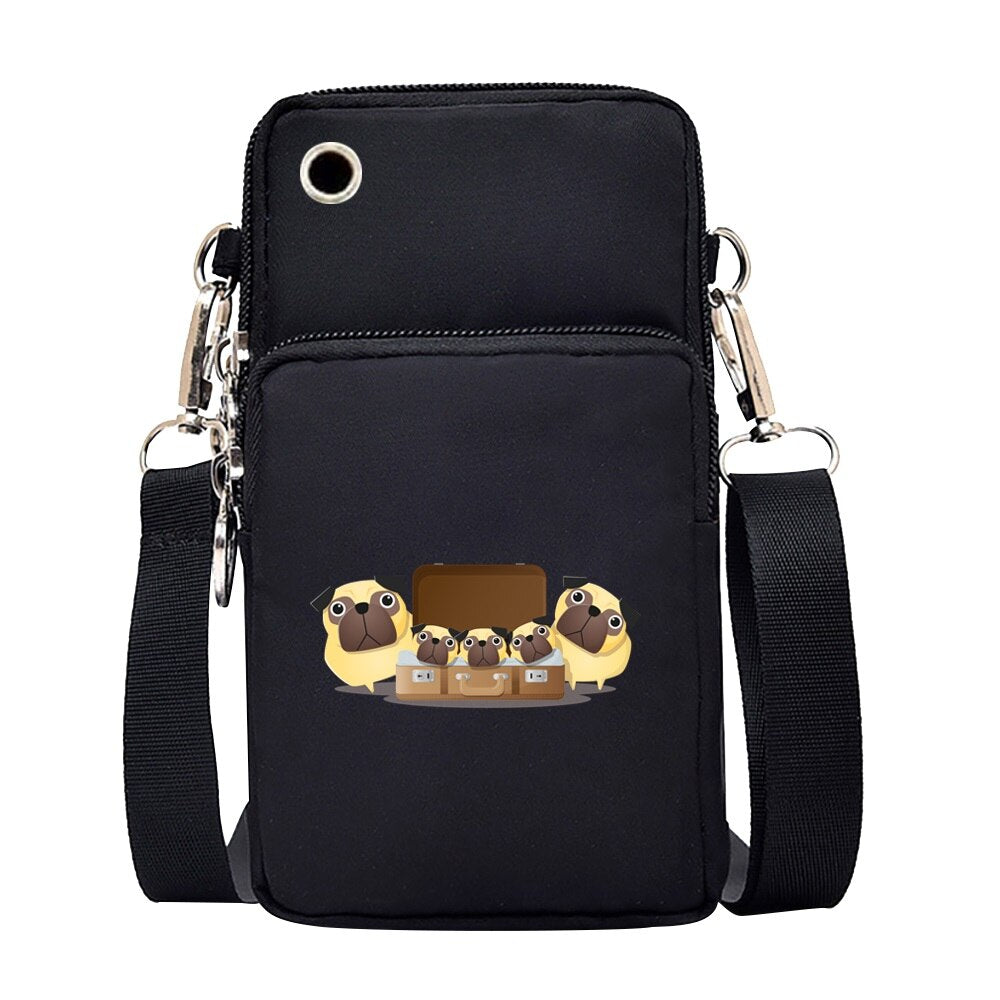 Ladies Phone Case Bag IPhone/Huawei Cartoon Animal Print Unisex Fashion Mini Wristband Card Case Sports Portable Phone Case