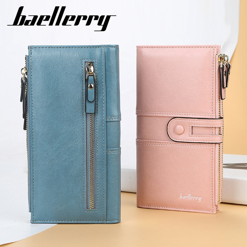 Name Engrave Women Wallets Fashion Long Leather Top Quality Card Holder Classic Female Purse  Zipper Brand Wallet for Women