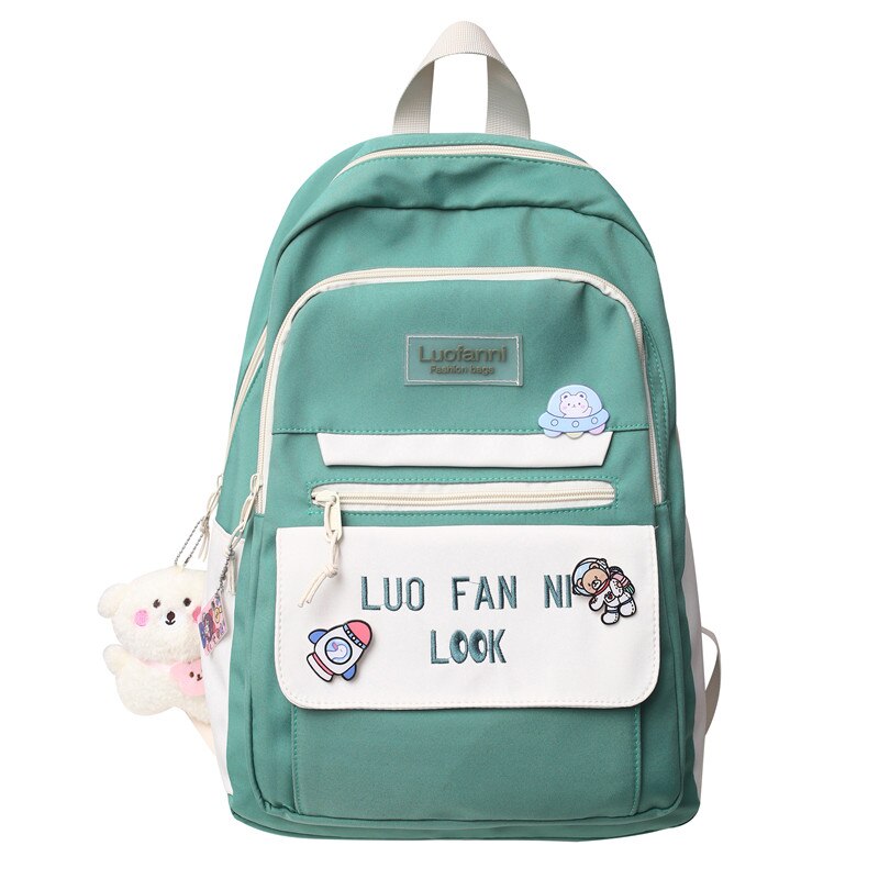 Girl Travel Green Harajuku High Capacity Book Backpack Lady Kawaii Bag Female Laptop College Packet Fashion Women SchoolBag New