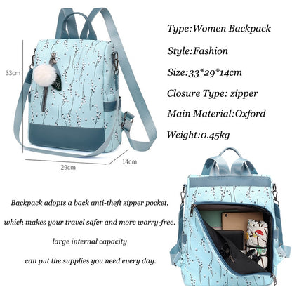 Polyester Backpack Female Teenage Girls School Bags Fashion Women Backpacks Flower Print Ladies School Backpack Casual Women Bag