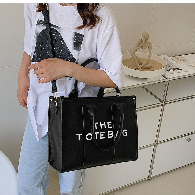 Brand Letter Large Handbag for Women Men Leather Big Tote Shopper Shoulder Crossbody Bag Ladies Luxury Top-Handle Bags Purses