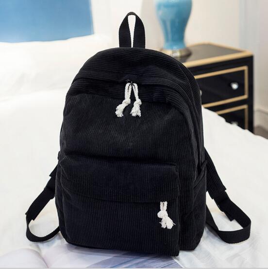 Women Backpack School Backpacks For Teenage Girls School Bag Striped Rucksack Travel Bags Soulder Bag Corduroy Design Mochila