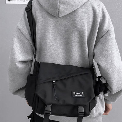 Men&#39;s Messenger Bag Fashion Brand Ins Tooling Style Japanese Leisure Men&#39;s Bag Large Capacity Shoulder Bag Personalized