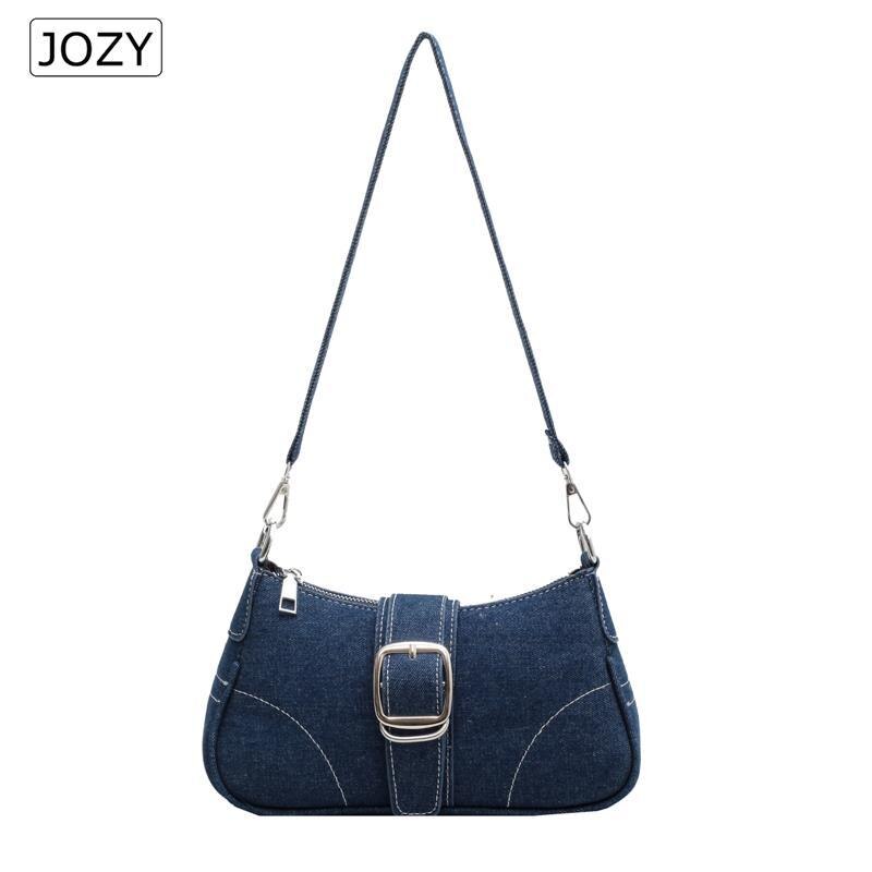 Summer Shoulder Bags For Women Brand Design Denim Casual Underarm Shoulder Bag Lady Blue Canvas Fashion Single Handbag And Purse