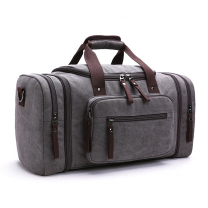 Canvas Travel Bag Large Capacity Business Carry On Luggage Tote Men Weekender Outdoor Trip Duffle Casual Folding Water-repellent