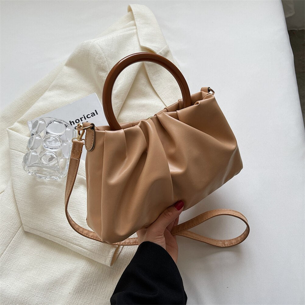 Women Fashion Shoulder Bag Creative Special Design Shoulder Bag Solid Color Messenger Bags Leather Handbags