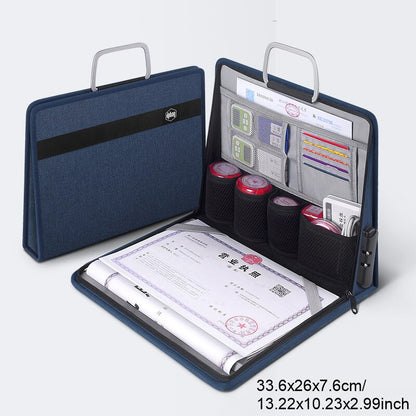 Large Briefcase Document Storage Bag File Folder Passport Official Seal Organizer Essential Oil Pouch Travel Case Accessories