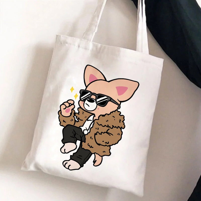 Korean Kpop SKZ00 Tote Bags for Women Portable Shopping Bag Harajuku Street Style Canvas Handbags Kawaii Cute Bolsa Feminina