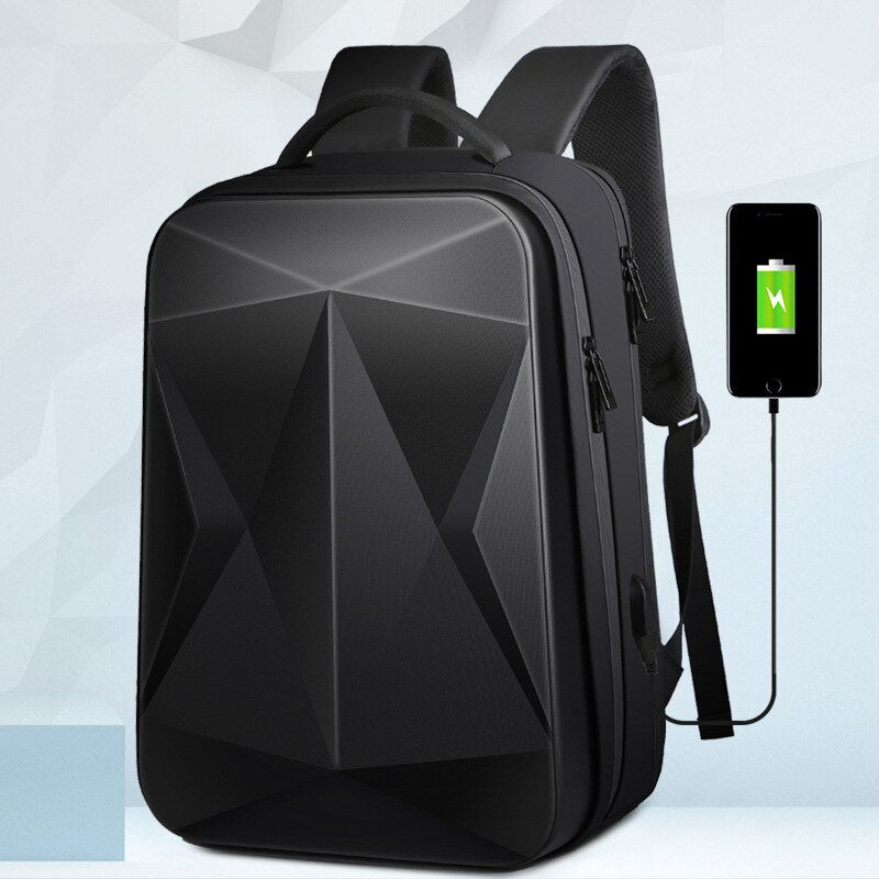 Hard shell backpack 17 inch large capacity computer backpack ABS travel bag USB business backpack can be sent on behalf of
