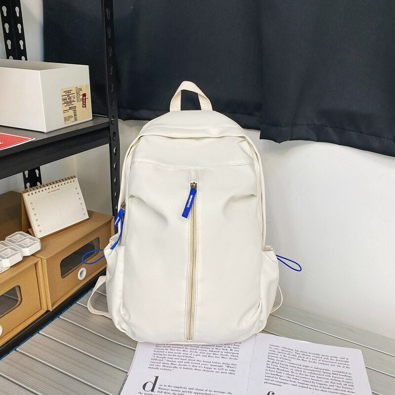 Solid Color Waterproof Nylon Women Backpack Female Cool Travel Bag for Teenage Girl Big Schoolbag Vertical Zipper Laptop Mochila