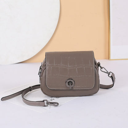 2 Straps, Snake Pattern Flap Bag, Women&#39;s Genuine Leather Shoulder Bag, 100% Real Cow Skin Cross body Messenger Bag, T050