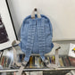Women&#39;s Fashion Simple Canvas Travel Daypack Washed Denim Small Backpack Student School Bag