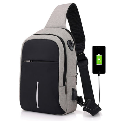 Small USB Charger Shoulder Bag Men Messenger Bags Male Waterproof Sling Chest Bag Travel Backpack Men Crossbody Bags