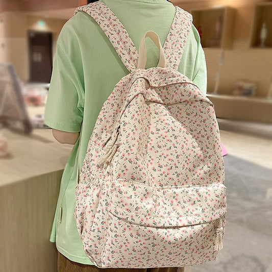 Women Waterproof Floral Travel Book Backpack Female Laptop Bag Trendy Girl Print Cute Fashion Ladies College Backpack School Bag