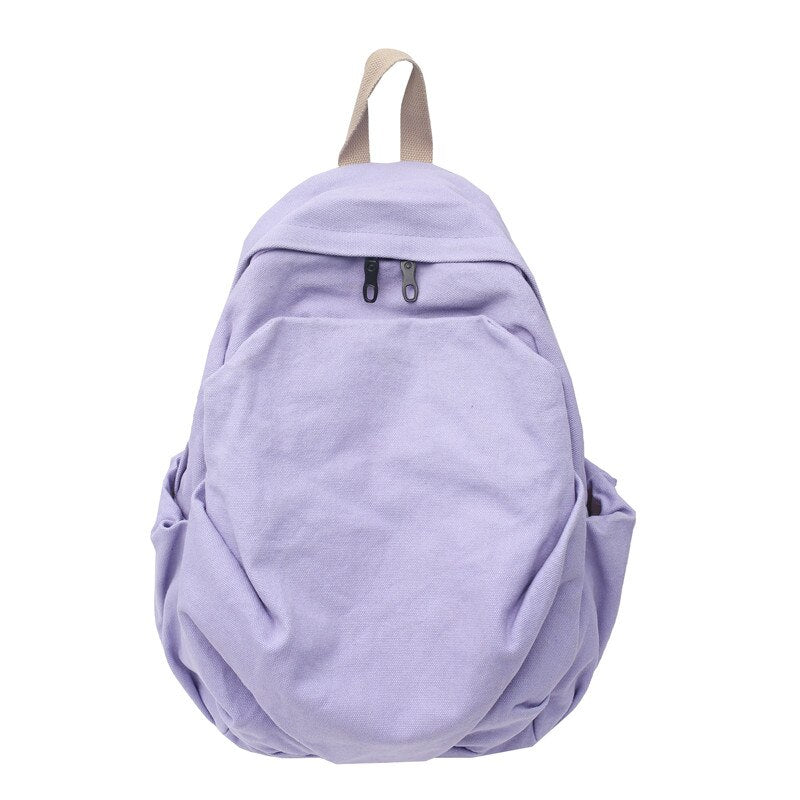 HOCODO New Canvas Backpack Solid Color Casual Women&#39;s Backpack High Quality Travel Female Backpack Schoolbags For Teenager Girls