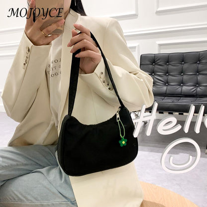 Women Underarm Bag Retro Solid Color Ladies Handbags Fashion Flower Design Girls Small Shoulder Bags